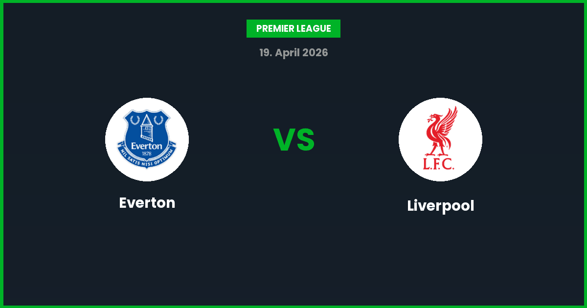 Everton vs Liverpool – Bedste Odds – 19/04/2026