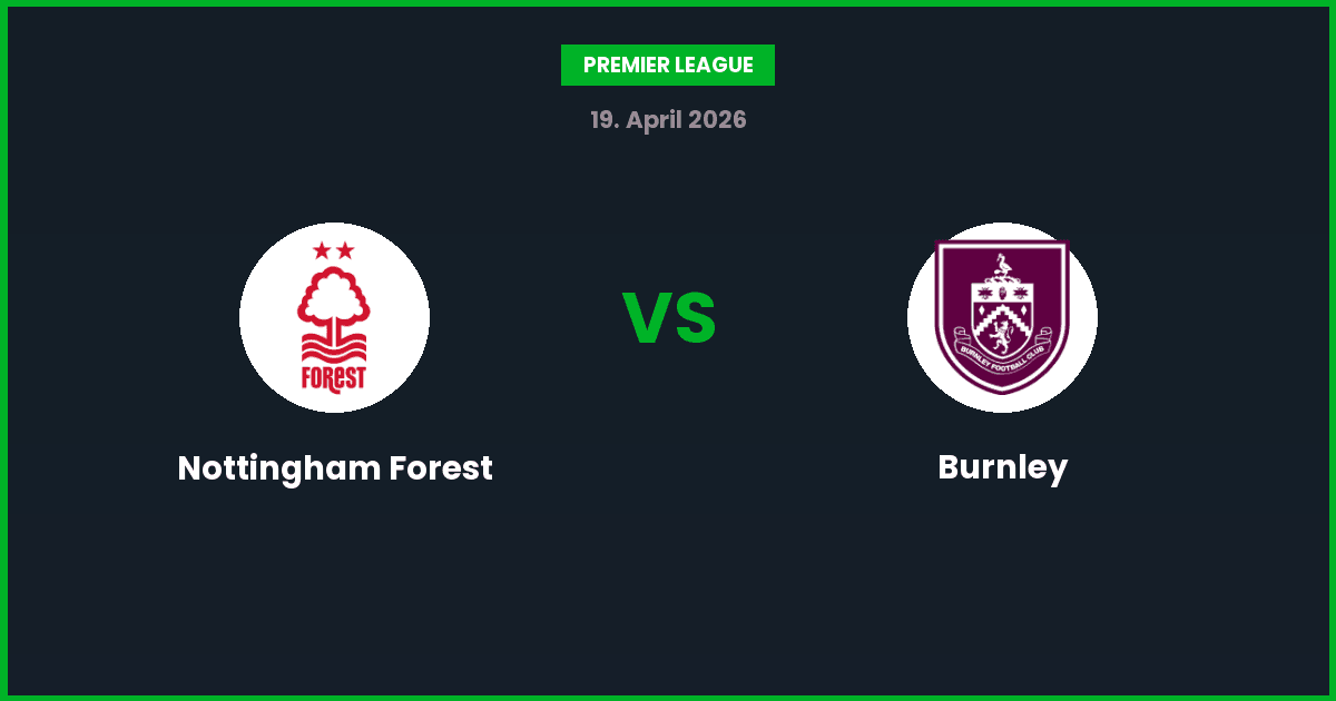 Nottingham Forest vs Burnley – Bedste Odds – 19/04/2026