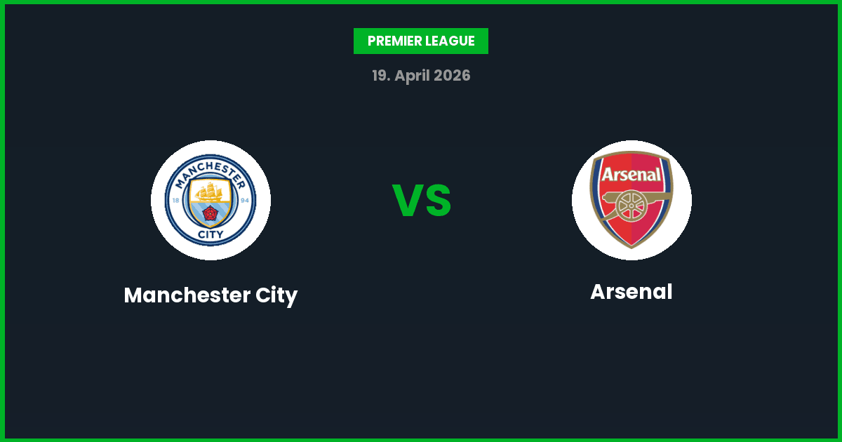 Manchester City vs Arsenal – Bedste Odds – 19/04/2026