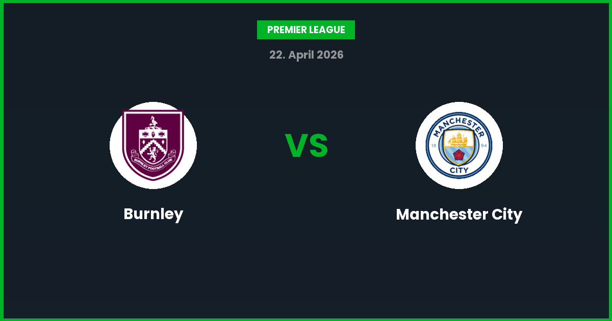 Burnley vs Manchester City – Bedste Odds – 22/04/2026