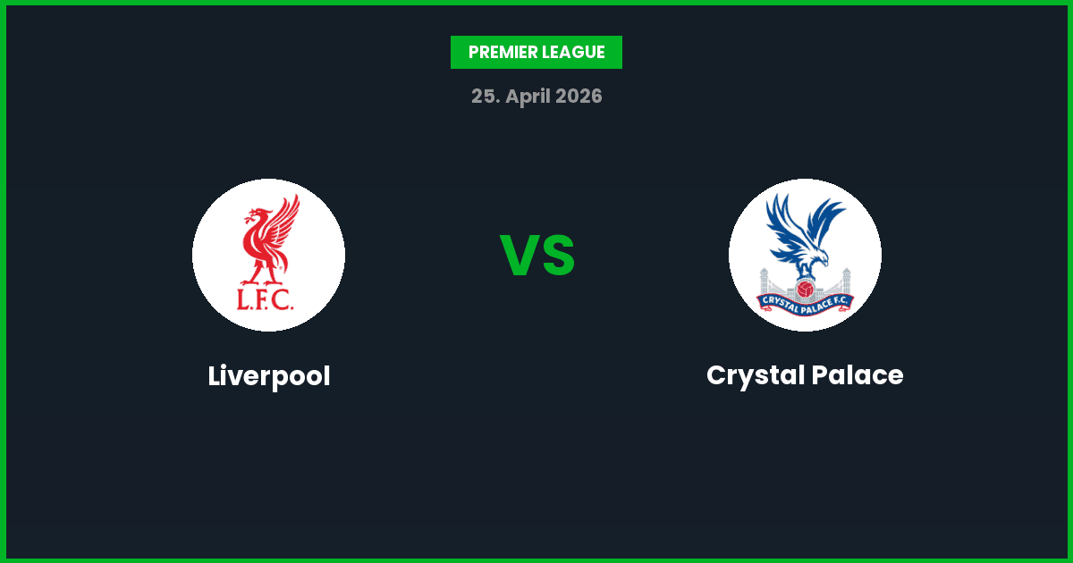 Liverpool vs Crystal Palace – Bedste Odds – 25/04/2026