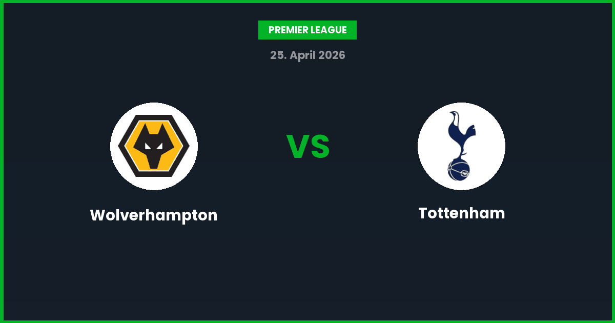 Wolverhampton vs Tottenham – Bedste Odds – 25/04/2026