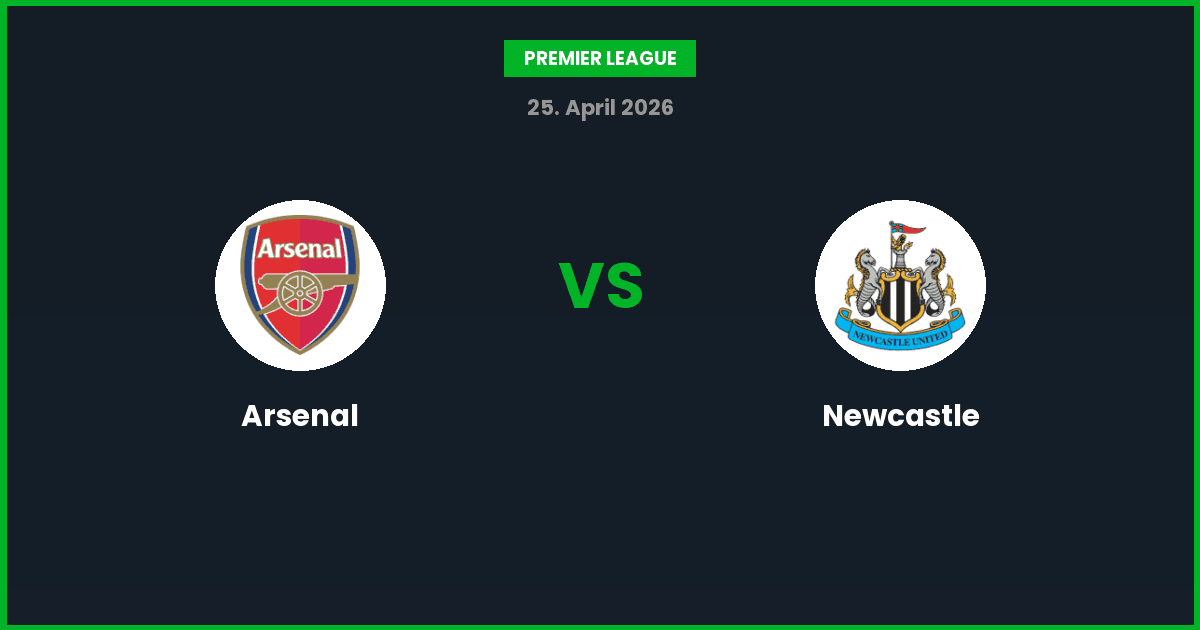 Arsenal vs Newcastle – Bedste Odds – 25/04/2026
