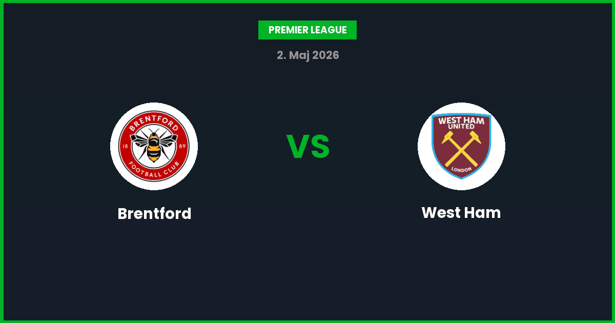 Brentford vs West Ham – Bedste Odds – 02/05/2026