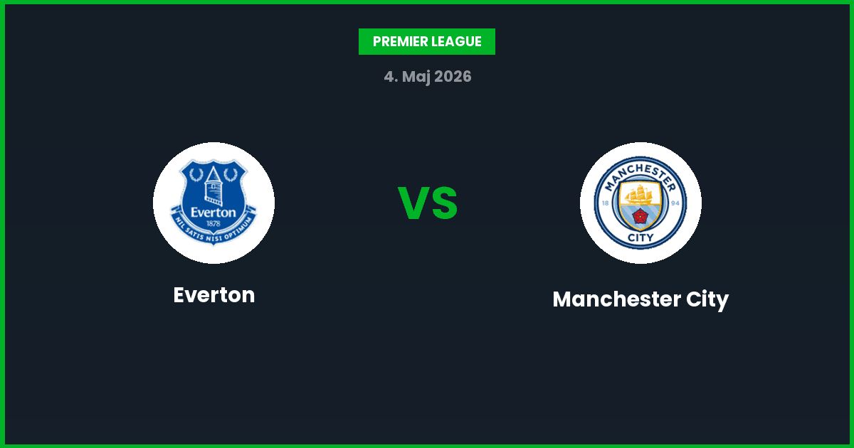 Everton vs Manchester City – Bedste Odds – 04/05/2026