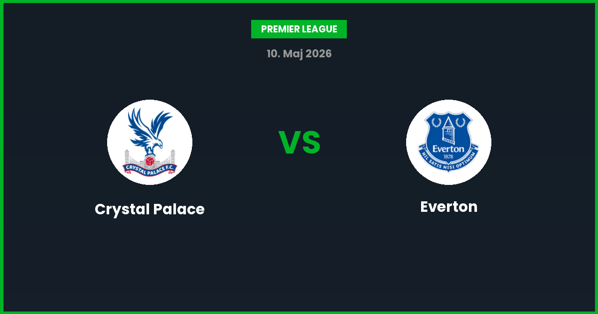 Crystal Palace vs Everton – Bedste Odds – 10/05/2026