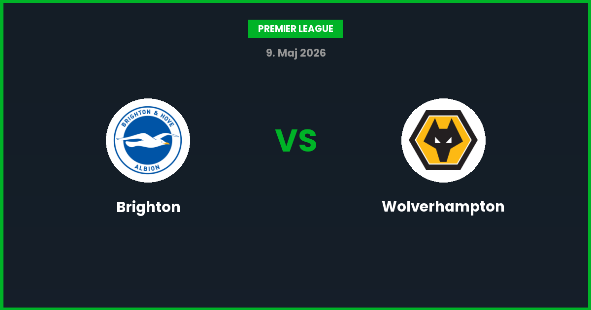 Brighton vs Wolverhampton – Bedste Odds – 09/05/2026