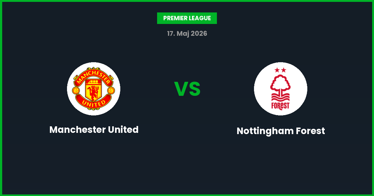 Manchester United vs Nottingham Forest – Bedste Odds – 17/05/2026