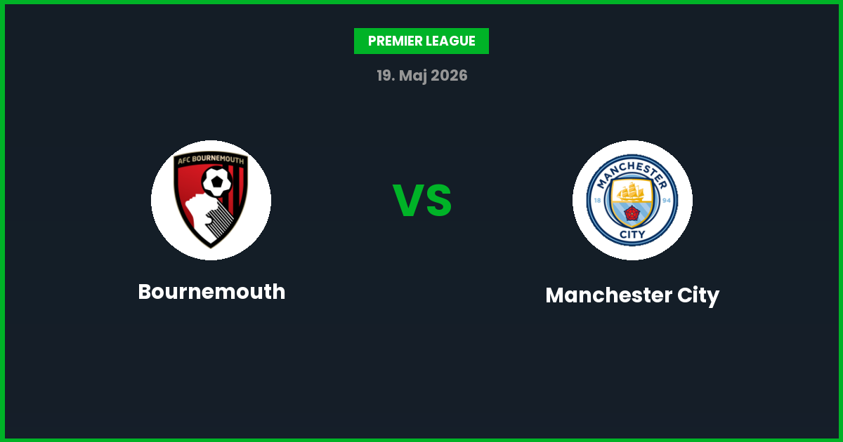 Bournemouth vs Manchester City – Bedste Odds – 19/05/2026
