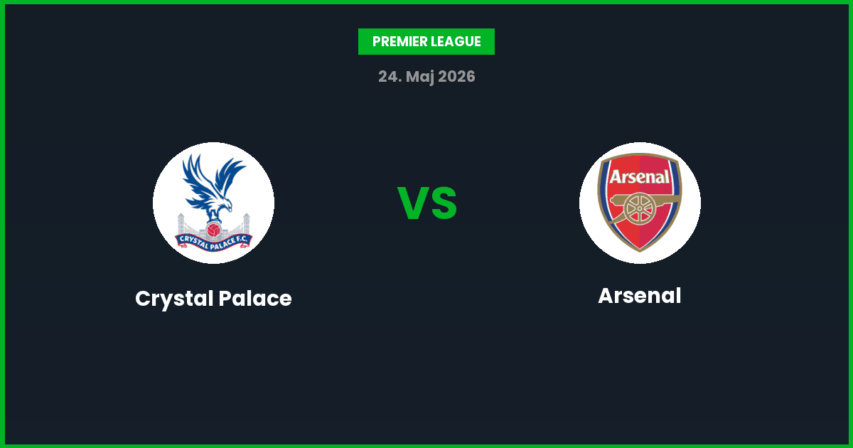 Crystal Palace vs Arsenal – Bedste Odds – 24/05/2026