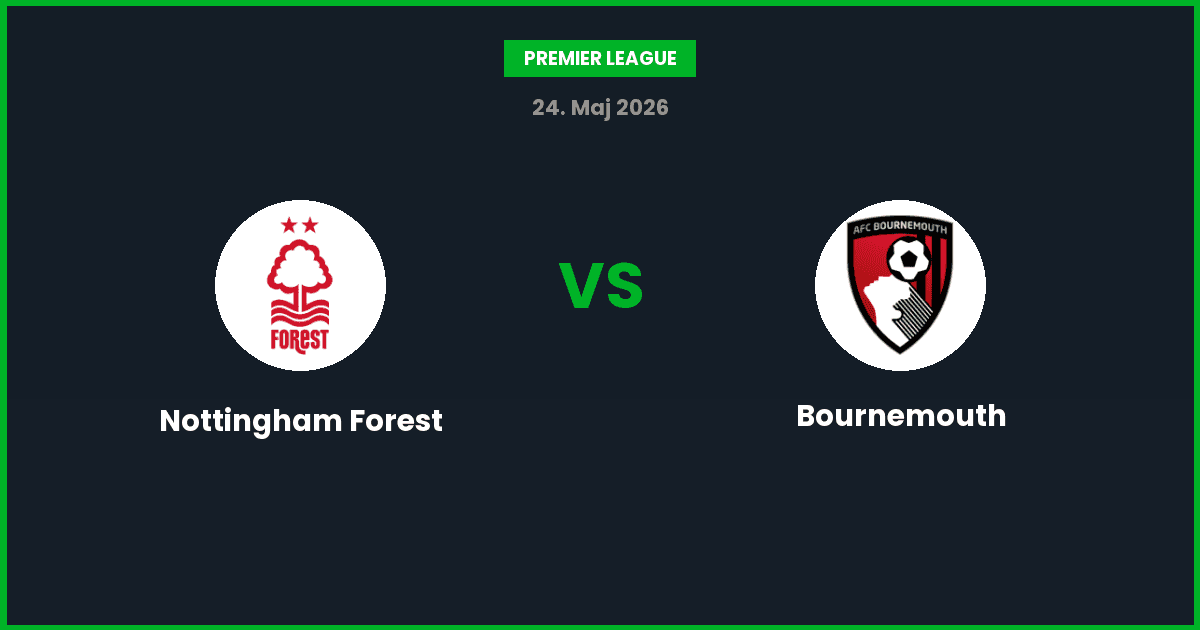 Nottingham Forest vs Bournemouth – Bedste Odds – 24/05/2026