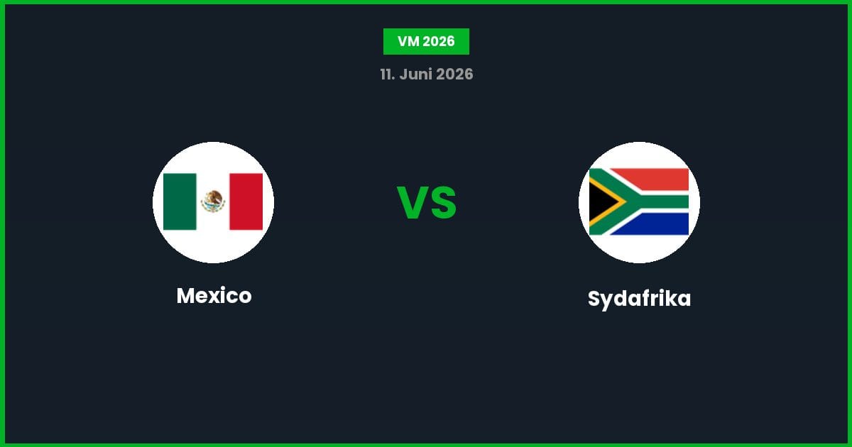 Mexico vs Sydafrika – Bedste Odds – 11/06/2026