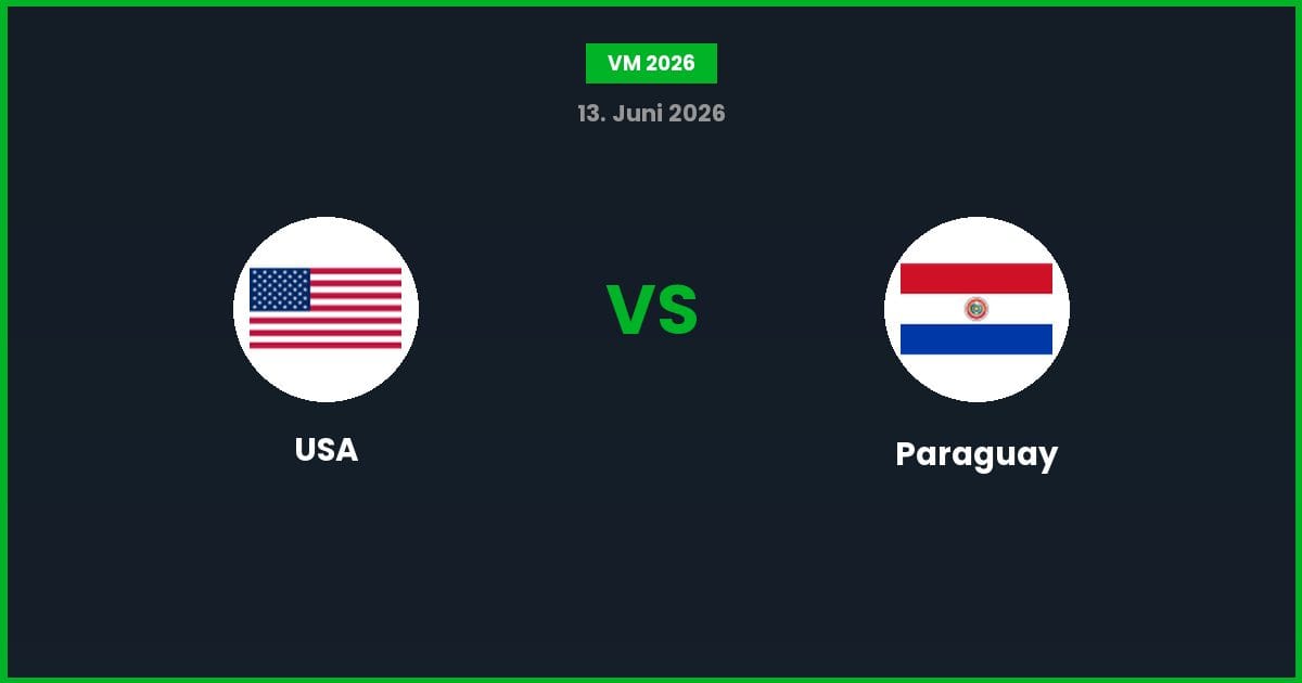 USA vs Paraguay – Bedste Odds – 13/06/2026