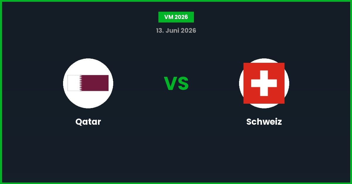 Qatar vs Schweiz – Bedste Odds – 13/06/2026