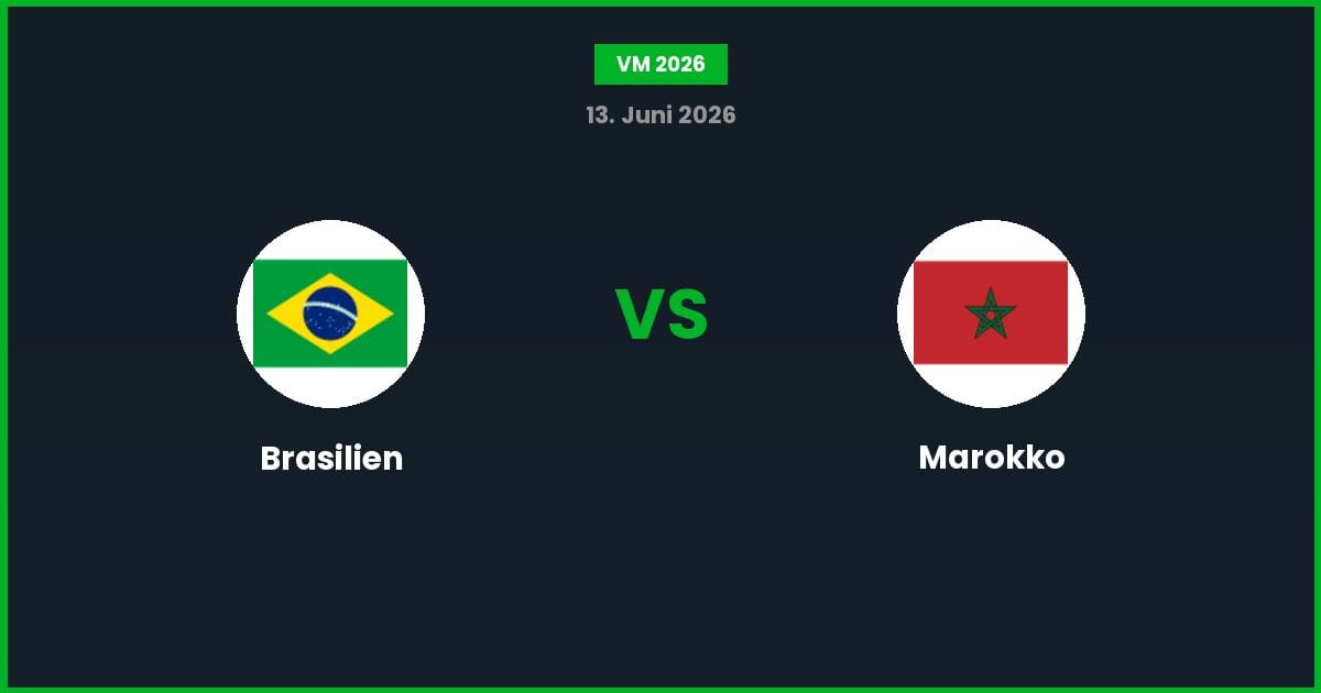Brasilien vs Marokko – Bedste Odds – 13/06/2026