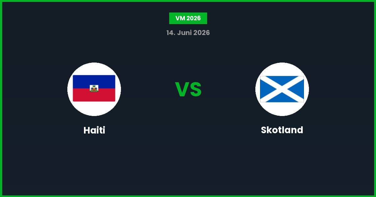 Haiti vs Skotland – Bedste Odds – 14/06/2026