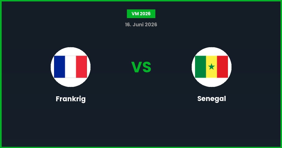 Frankrig vs Senegal – Bedste Odds – 16/06/2026