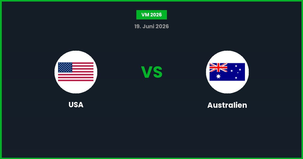 USA vs Australien – Bedste Odds – 19/06/2026
