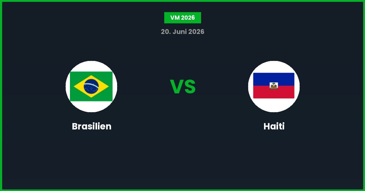 Brasilien vs Haiti – Bedste Odds – 20/06/2026
