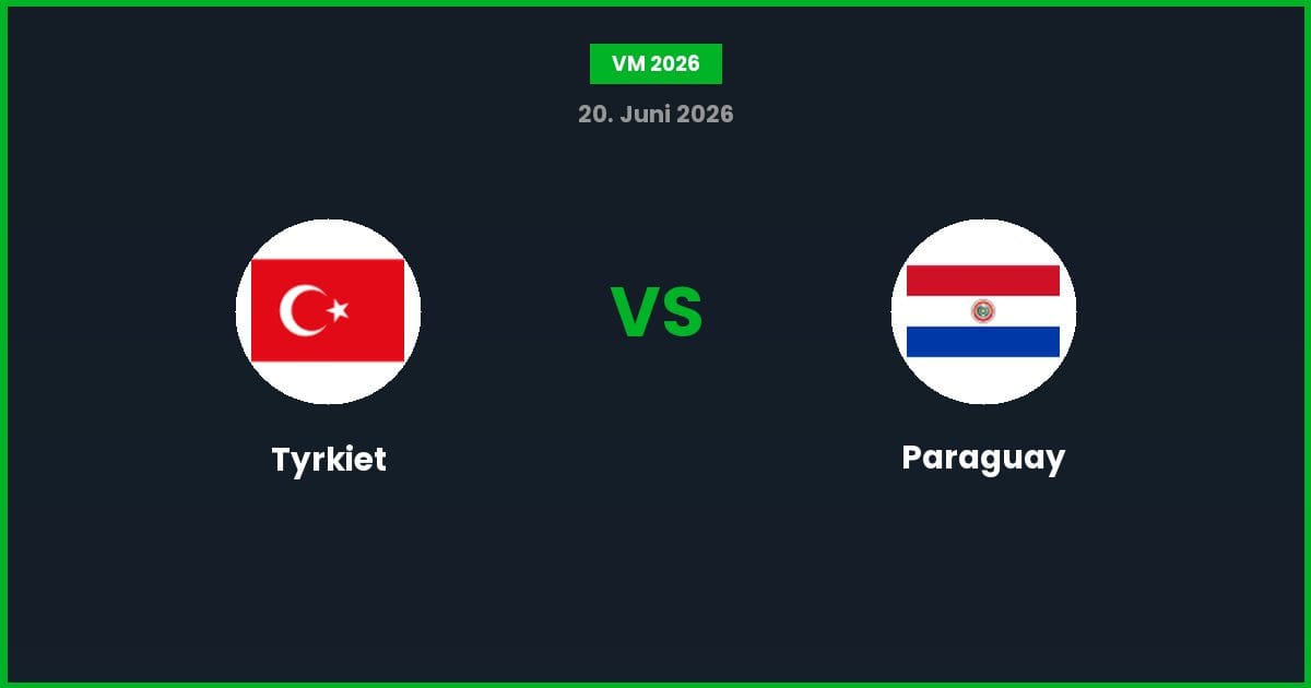 Tyrkiet vs Paraguay – Bedste Odds – 20/06/2026