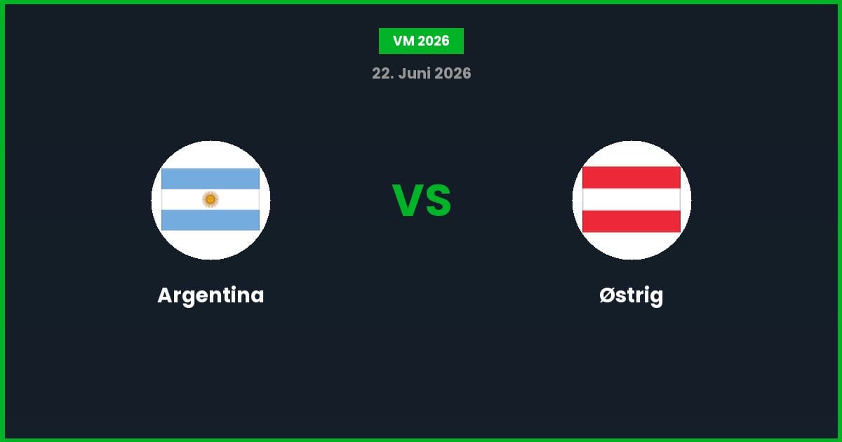 Argentina vs Østrig – Bedste Odds – 22/06/2026