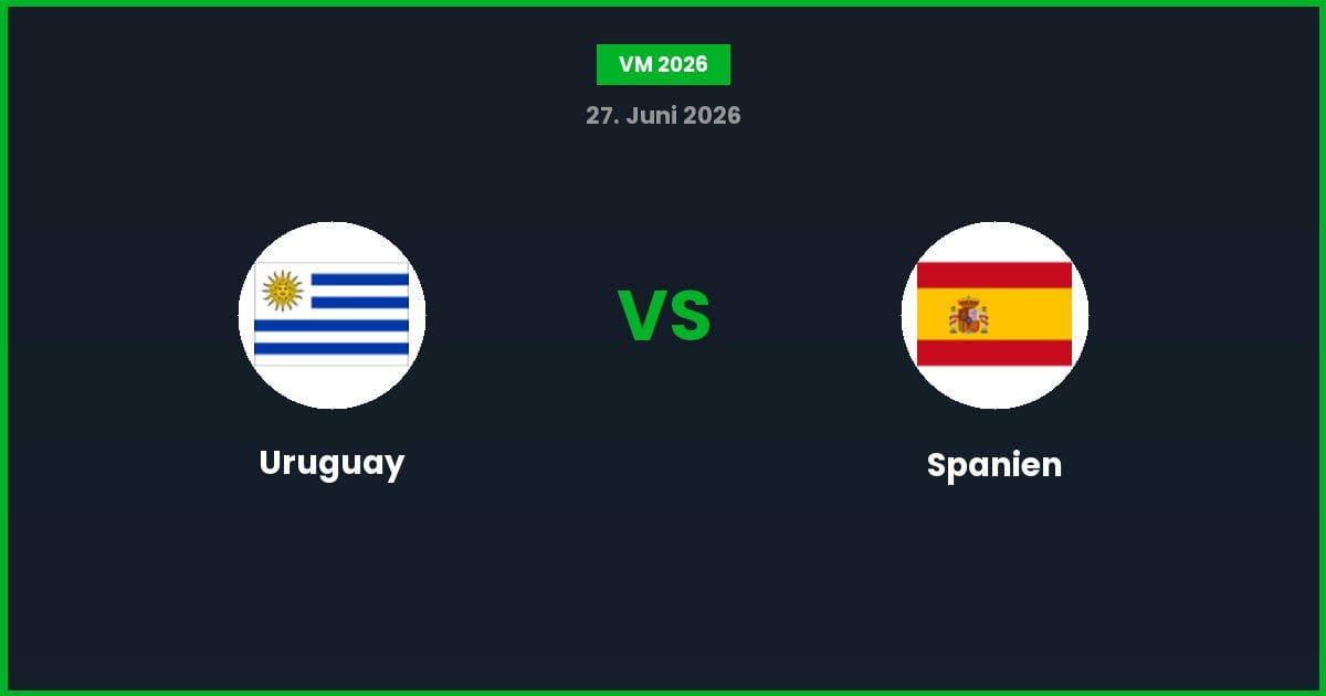Uruguay vs Spanien – Bedste Odds – 27/06/2026
