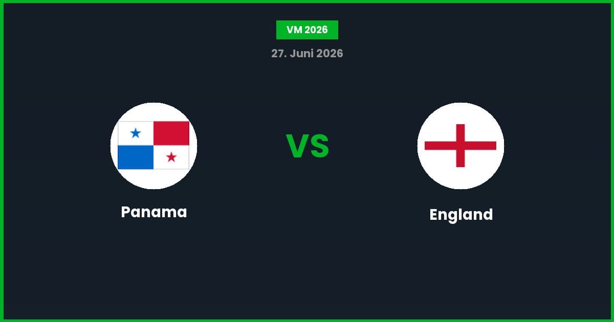 Panama vs England – Bedste Odds – 27/06/2026