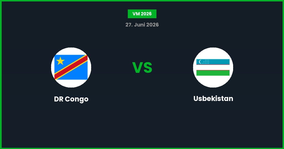 DR Congo vs Usbekistan – Bedste Odds – 28/06/2026