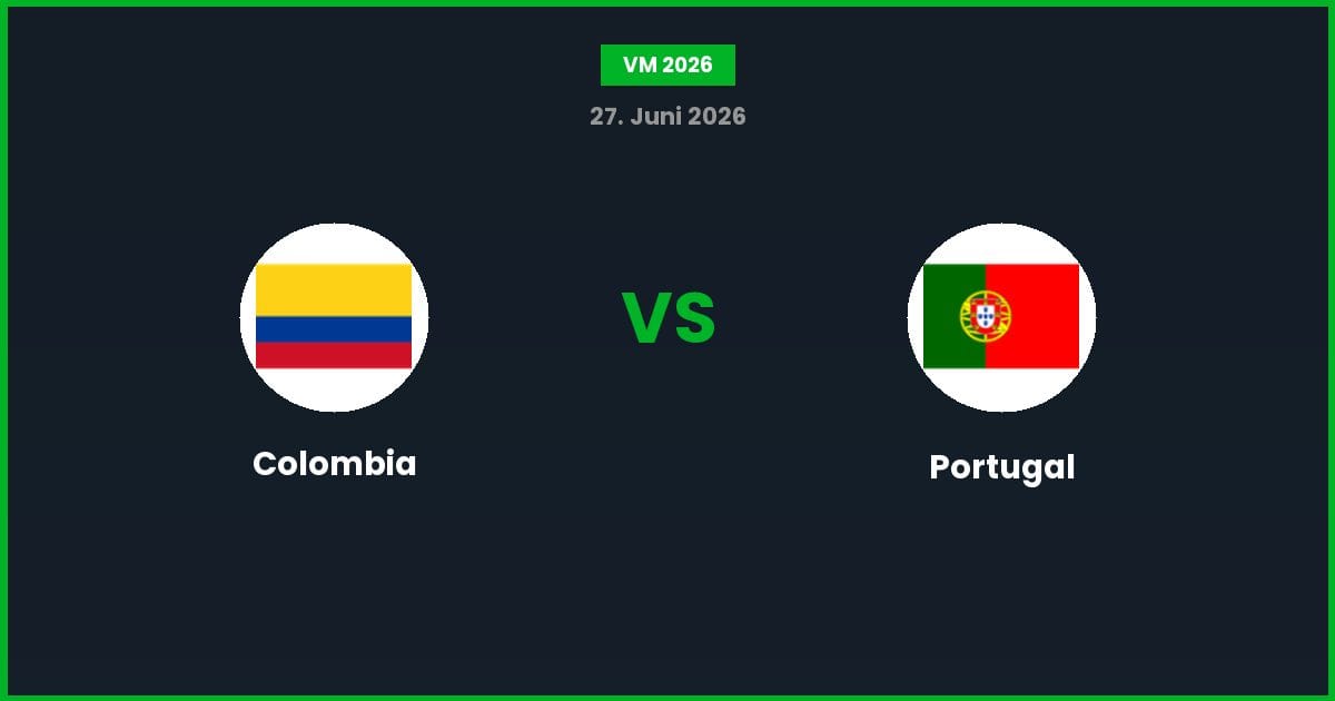 Colombia vs Portugal – Bedste Odds – 28/06/2026