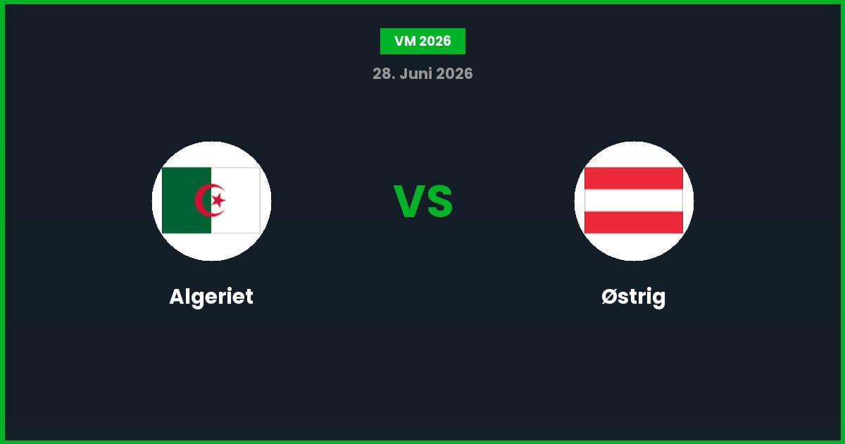 Algeriet vs Østrig – Bedste Odds – 28/06/2026
