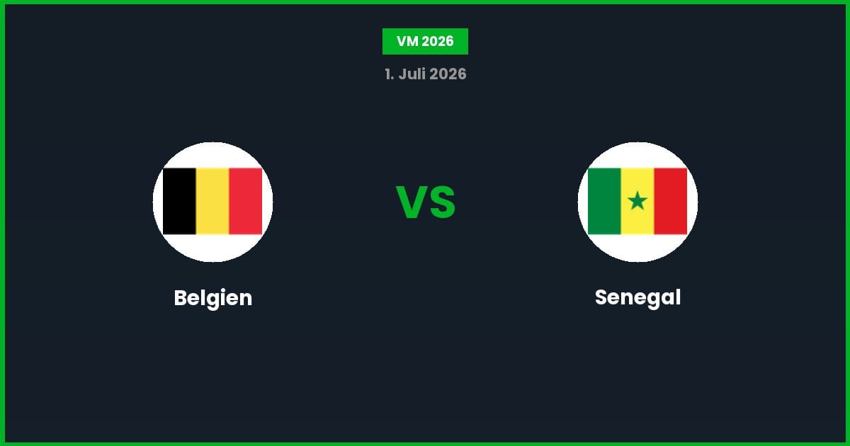 Belgien vs Senegal – Bedste Odds – 01/07/2026