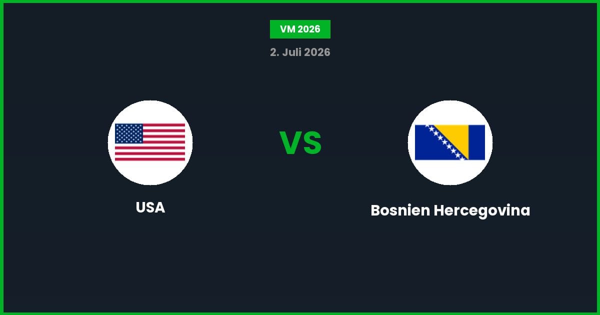 USA vs Bosnien-Hercegovina – Bedste Odds – 02/07/2026