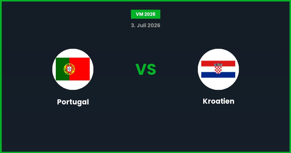 Portugal vs Kroatien – Bedste Odds – 03/07/2026