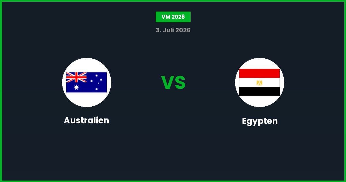 Australien vs Egypten – Bedste Odds – 03/07/2026