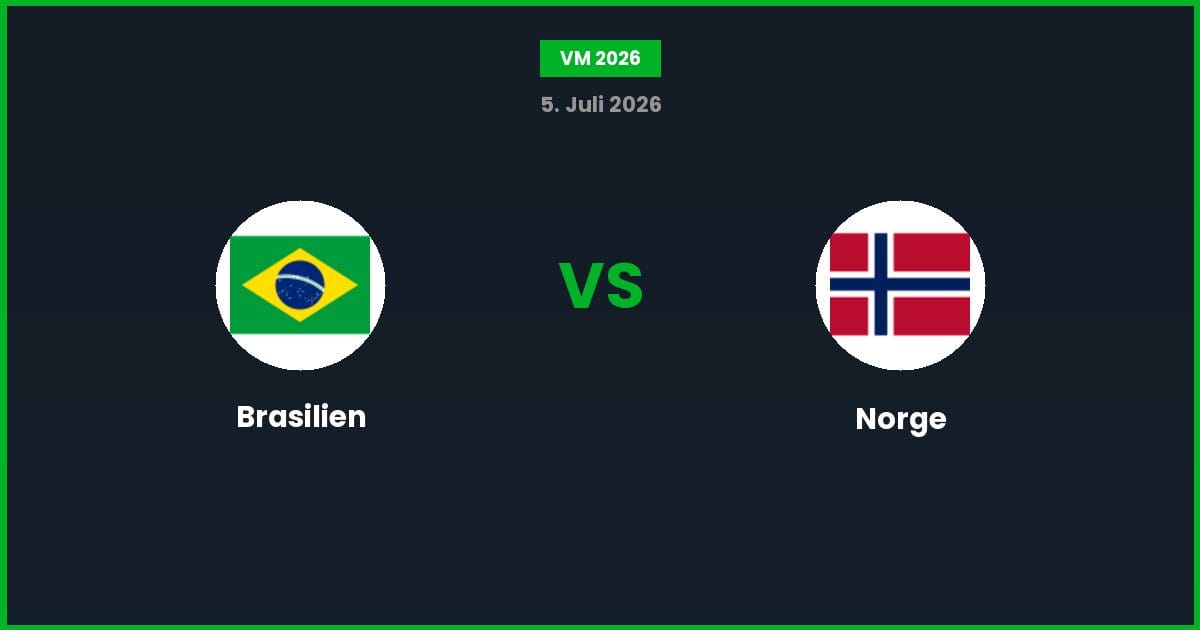 Brasilien vs Norge – Bedste Odds – 05/07/2026