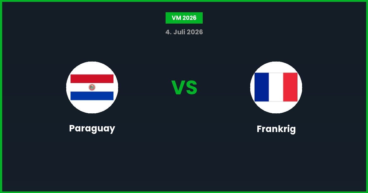 Paraguay vs Frankrig – Bedste Odds – 04/07/2026