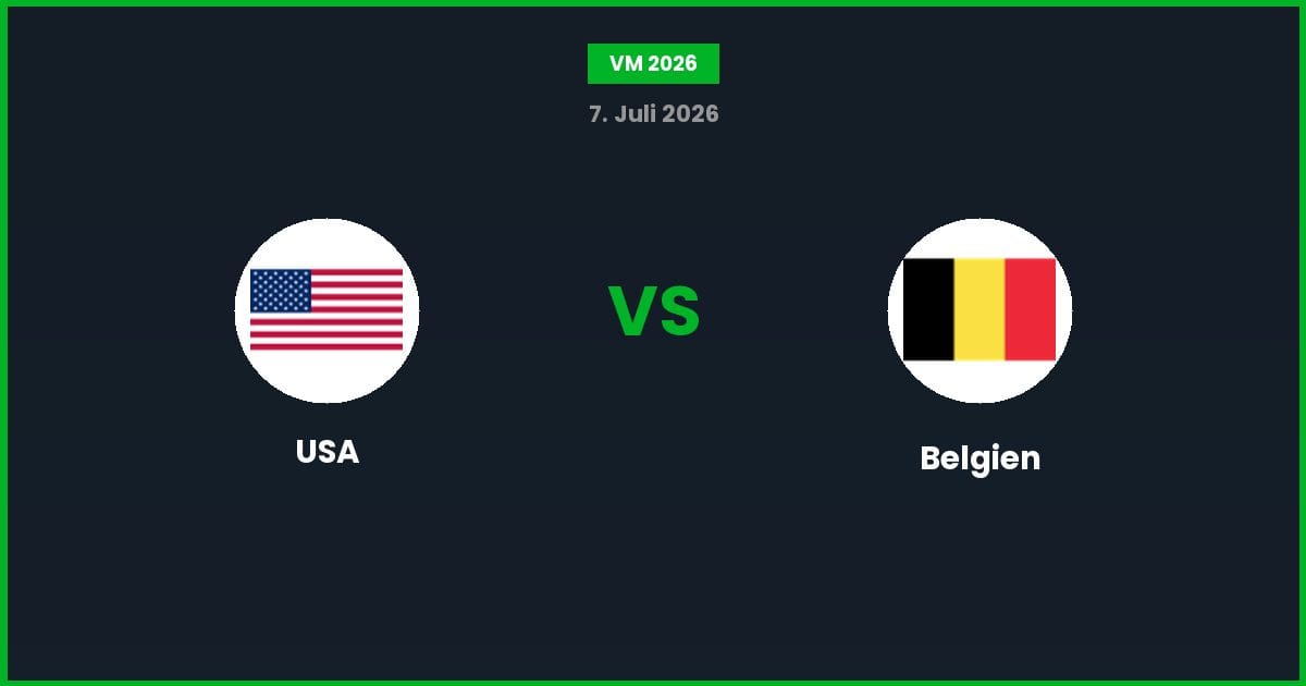USA vs Belgien – Bedste Odds – 07/07/2026