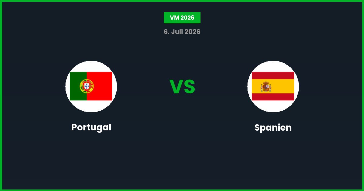 Portugal vs Spanien – Bedste Odds – 06/07/2026