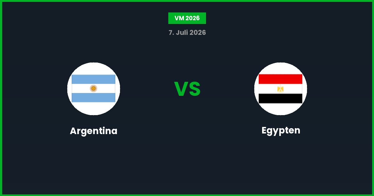 Argentina vs Egypten – Bedste Odds – 07/07/2026