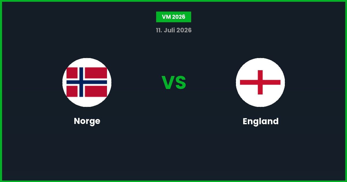 Norge vs England – Bedste Odds – 11/07/2026