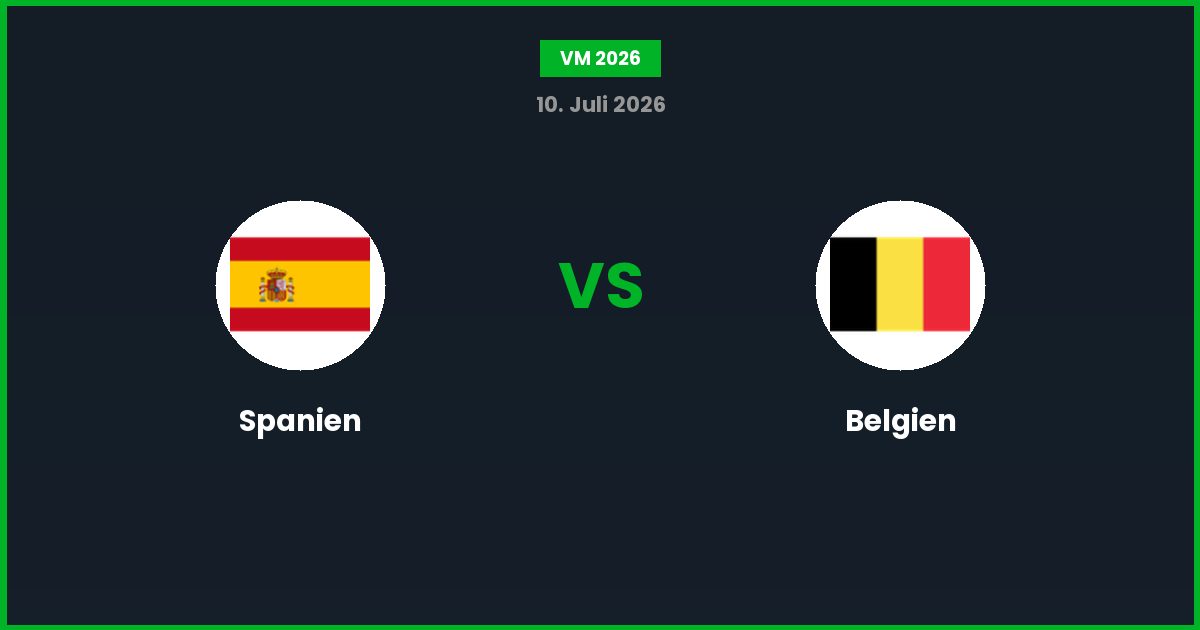 Spanien vs Belgien – Bedste Odds – 10/07/2026