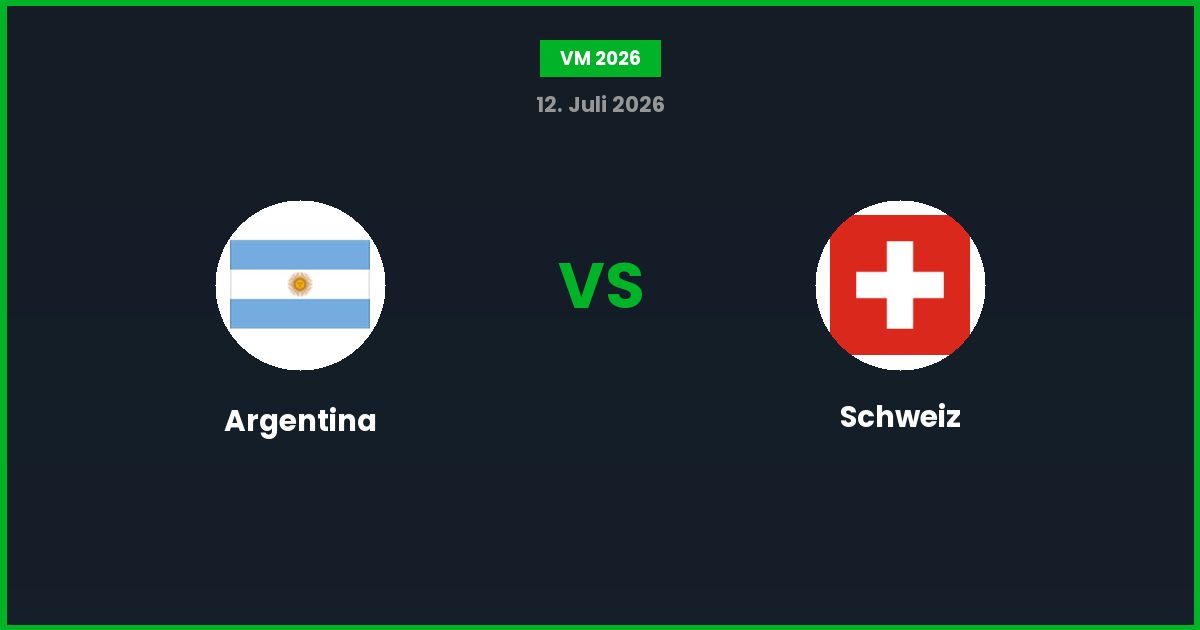 Argentina vs Schweiz – Bedste Odds – 12/07/2026