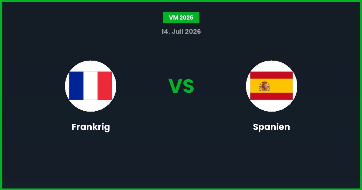 Frankrig vs Spanien – Bedste Odds – 14/07/2026