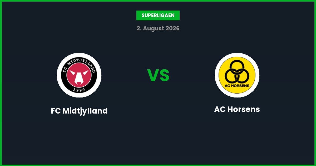FC Midtjylland vs AC Horsens – Bedste Odds – 02/08/2026