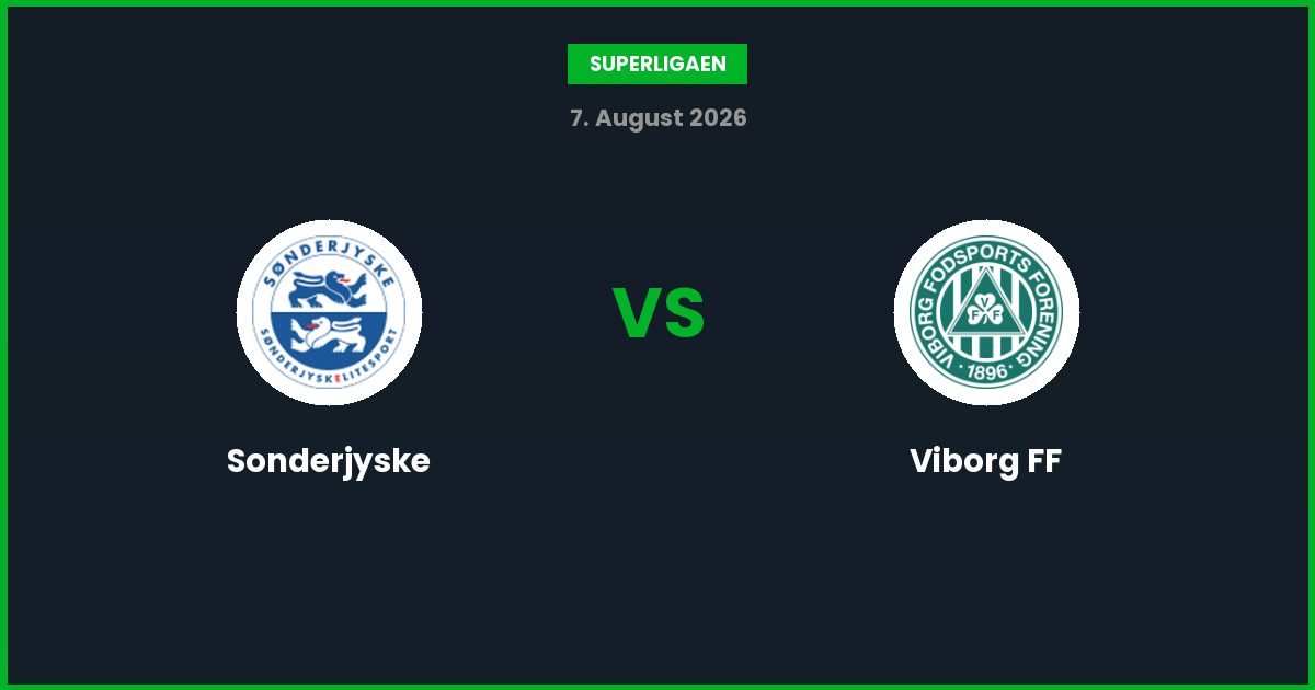 Sonderjyske vs Viborg FF – Bedste Odds – 07/08/2026
