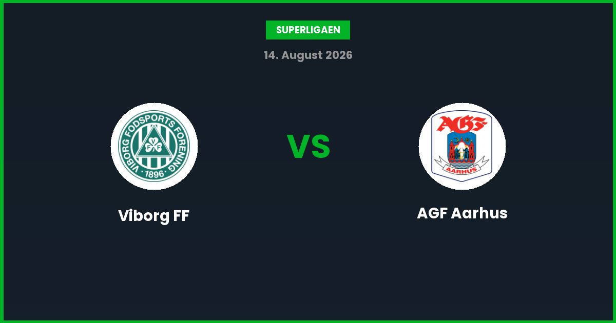 Viborg FF vs AGF Aarhus – Bedste Odds – 14/08/2026