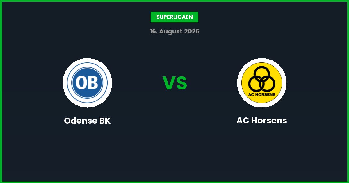 Odense BK vs AC Horsens – Bedste Odds – 16/08/2026