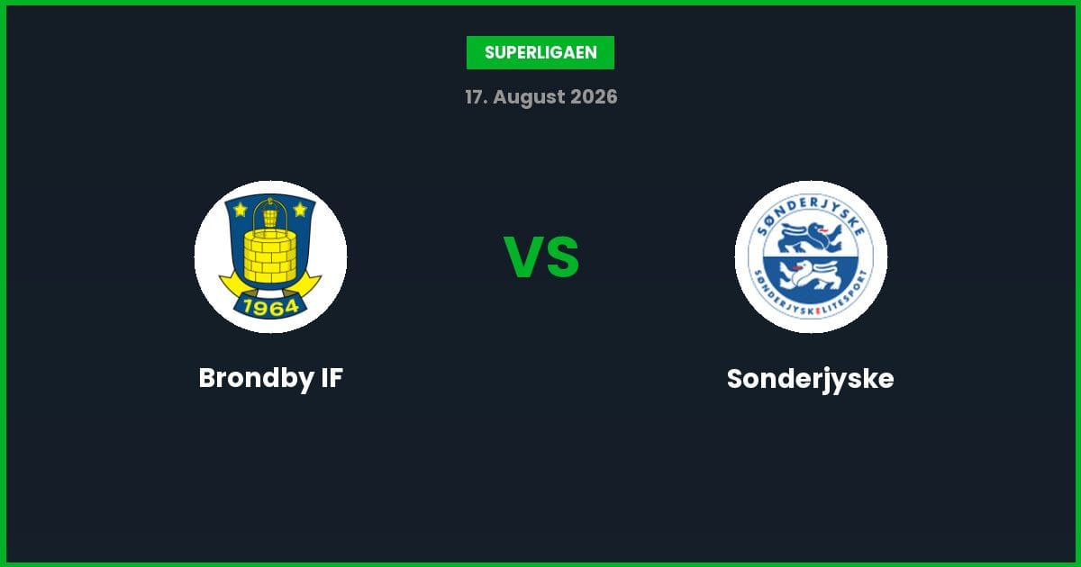Brondby IF vs Sonderjyske – Bedste Odds – 17/08/2026