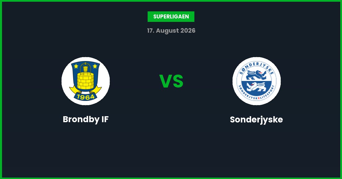 Brondby IF vs Sonderjyske – Bedste Odds – 17/08/2026