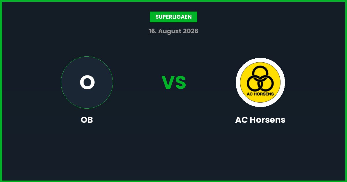 OB vs AC Horsens – Bedste Odds – 16/08/2026